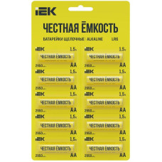Элемент питания алкалиновый LR6/AA Alkaline (блист.10шт) IEK ABT-LR06-OP-D10