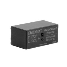 Реле миниатюрное низкопрофильное 1CO ком. ток 16А AgSnO2 напряжение 24В DC DKC IRM-24DC-1CO