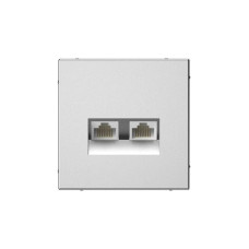 Розетка компьютерная 2-м ArtGallery RJ45 + RJ45 кат.5E механизм сталь SE GAL000985