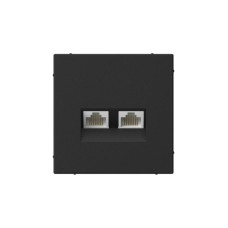 Розетка компьютерная 2-м ArtGallery RJ45 + RJ45 кат.5E механизм карбон SE GAL001085