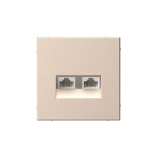 Розетка компьютерная 2-м ArtGallery RJ45 + RJ45 кат.5E механизм песочн. SE GAL001285