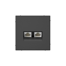 Розетка компьютерная 2-м ArtGallery RJ45 + RJ45 кат.5E механизм базальт SE GAL001485