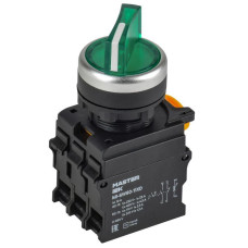 Переключатель 2 полож. 1НО+1НЗ с подсветкой зел. MASTER IEK MI-SW60-11XD-3-14-2-K06