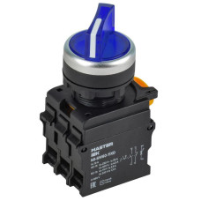 Переключатель 2 полож. 1НО+1НЗ с подсветкой син. MASTER IEK MI-SW60-11XD-3-14-2-K07