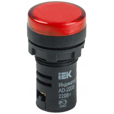 Лампа светосигнальная AD22DS d22мм 230В красн. IEK BLS10-ADDS-230-K04