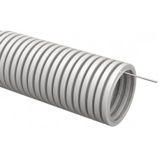 Труба гофрированная ПВХ d32мм с протяжкой сер. (уп.10м) IEK CTG20-32-K41-010I