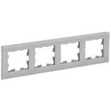 Рамка 4-м BRITE РУ-4-2-БрД стекло дым. IEK BR-M42-G-K30
