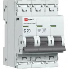 Выключатель автоматический модульный 3п C 20А 6кА ВА 47-63N PROxima EKF M636320C