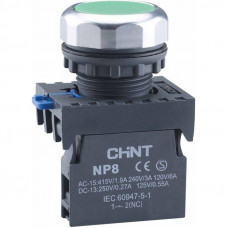 Кнопка управления NP8-10BND/3 1НО зел. AC 110В-220В(LED) IP65 (R) CHINT 667251