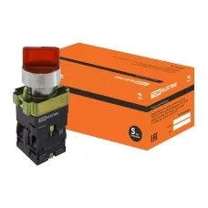 Перекл. 2 полож. SB2-BK2465 с фиксацией, 1НО+1НЗ, d22 мм, 230 В LED, красный, IP40 TDM