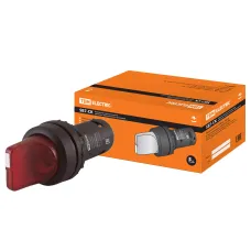 Перекл. 2 полож. SB7-CK2462 с фиксацией, 1НЗ, d22 мм, 220 В LED, красный, IP40 TDM
