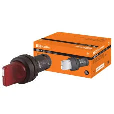Перекл. 2 полож. SB7-CK2462 с фиксацией, 1НЗ, d22 мм, 24 В LED,красный, IP40 TDM
