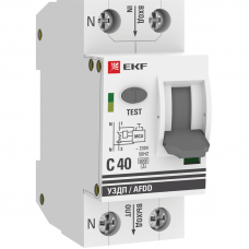 Устройство защиты от дугового пробоя (УЗДП) 1P+N C 40А 6кА с авт. выкл. PROxima EKF afdd-2-40C-pro