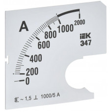 Шкала сменная для амперметра Э47 1000/5А-1.5 72х72мм IEK IPA10D-SC-1000