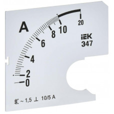 Шкала сменная для амперметра Э47 10/5А-1.5 72х72мм IEK IPA10D-SC-0010