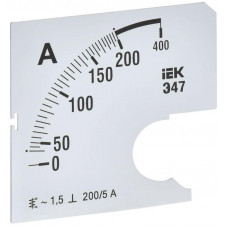 Шкала сменная для амперметра Э47 200/5А-1.5 72х72мм IEK IPA10D-SC-0200