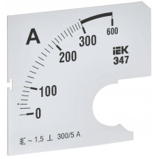 Шкала сменная для амперметра Э47 300/5А-1.5 72х72мм IEK IPA10D-SC-0300