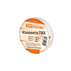 Изолента ПВХ 0,13*15мм Белая 20м TDM