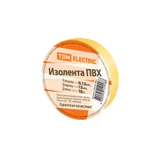 Изолента ПВХ 0,13*15мм Желтая 10м TDM
