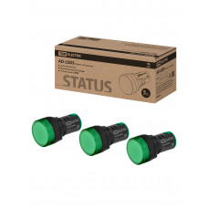 STATUS Лампа сигнальная AD-22DS, LED, d22 мм, 24-440 В AC/DC, зеленый TDM