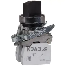Переключатель КПЕ1620РС 2но+0нз ручка фикс 2поз IP65черн. КЭАЗ 248265