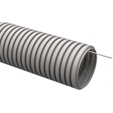 Труба гофрированная ПВХ тяжелая d20мм с протяжкой (уп.100м) ELASTA IEK EA-TG23-121-020-100-K41