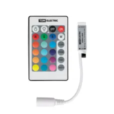 Контроллер для светодиодных лент и модулей RGB-IR-12В-6А-72Вт-IP20, 3 канала, пульт 24 кнопки, TDM