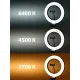 Лампа кольцевая светодиодная 26 см, 12 Вт, 2700-6400 К, штатив наст., диммер, USB, TDM