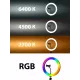 Лампа кольцевая светодиодная 30 см, 16 Вт, 2700-6400 К+RGB, штатив наст., диммер, ПДУ, USB, TDM
