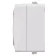 Розетка двойная 2П+З (горизонтальная) открытой установки IP54 16А серая 