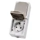 Розетка двойная 2П+З (вертикальная) открытой установки IP54 16А серая 