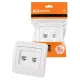 Розетка компьютерная RJ-45 + TФ (RJ-11) белая 
