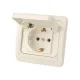 Розетка с крышкой 2П+З 16А IP44 сл. кость 