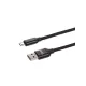 Дата-кабель, ДК 7, USB - micro USB, 1 м, тканевая оплетка, черный, TDM