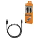 Дата-кабель, ДК 7, USB - micro USB, 1 м, тканевая оплетка, черный, TDM