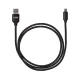Дата-кабель, ДК 7, USB - micro USB, 1 м, тканевая оплетка, черный, TDM