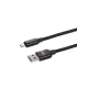 Дата-кабель, ДК 8, USB - USB Type-C, 1 м, тканевая оплетка, черный, TDM