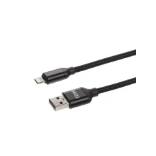 Дата-кабель, ДК 9, USB - Lightning, 1 м, тканевая оплетка, черный, TDM
