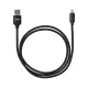 Дата-кабель, ДК 9, USB - Lightning, 1 м, тканевая оплетка, черный, TDM