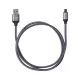Дата-кабель, ДК 10, USB - micro USB, 1 м, тканевая оплетка, серый, TDM