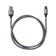 Дата-кабель, ДК 11, USB - USB Type-C, 1 м, тканевая оплетка, серый, TDM