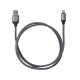 Дата-кабель, ДК 12, USB - Lightning, 1 м, тканевая оплетка, серый, TDM