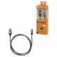 Дата-кабель, ДК 12, USB - Lightning, 1 м, тканевая оплетка, серый, TDM