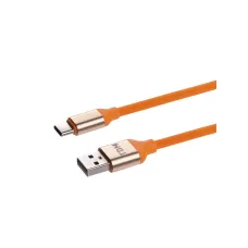 Дата-кабель, ДК 14, USB - USB Type-C, 1 м, силиконовая оплетка, оранжевый, TDM
