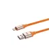 Дата-кабель, ДК 15, USB - Lightning, 1 м, силиконовая оплетка, оранжевый, TDM