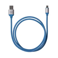 Дата-кабель, ДК 16, USB - micro USB, 1 м, силиконовая оплетка, голубой, TDM