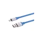 Дата-кабель, ДК 16, USB - micro USB, 1 м, силиконовая оплетка, голубой, TDM