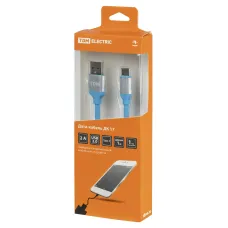 Дата-кабель, ДК 17, USB - USB Type-C, 1 м, силиконовая оплетка, голубой, TDM