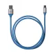 Дата-кабель, ДК 17, USB - USB Type-C, 1 м, силиконовая оплетка, голубой, TDM