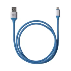Дата-кабель, ДК 18, USB - Lightning, 1 м, силиконовая оплетка, голубой, TDM